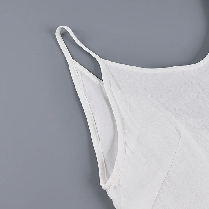 HiLoc Signature White Soft V Neck Midi Nightgown