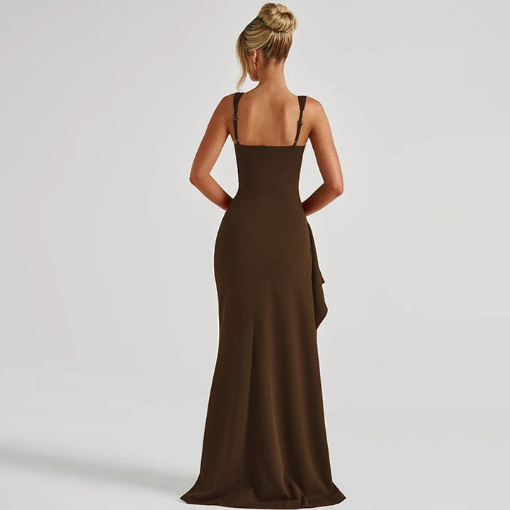 Elegant Stretchy Spring 2025 Knit Maxi Dress