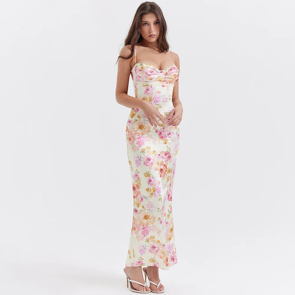 Elegant Floral Maxi Dress With Empire Waist