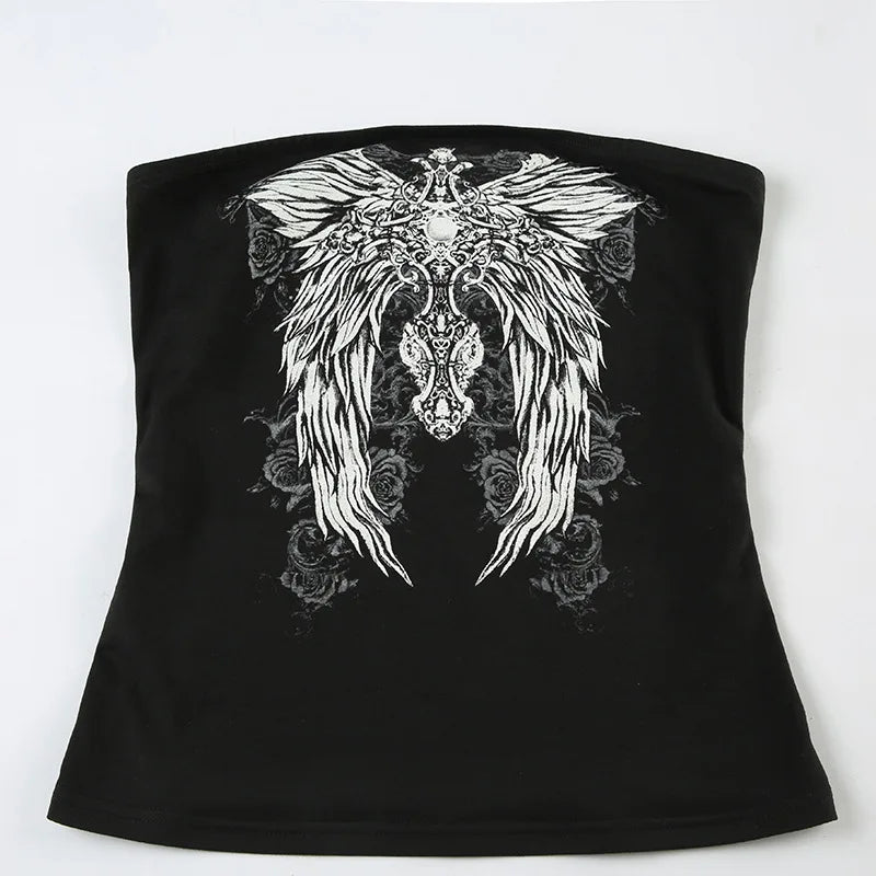 Dozw Exclusive Vintage Gothic Black Knit Tube Top