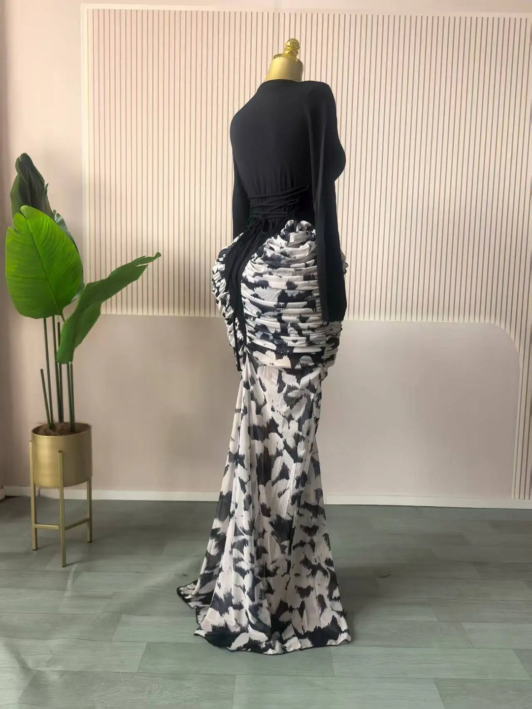 Women Signature Printed Long Dress Polyester