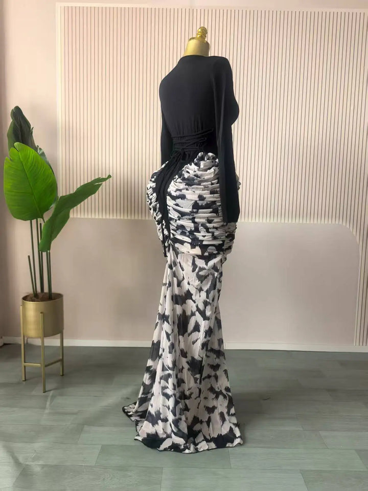 Women Signature Printed Long Dress Polyester