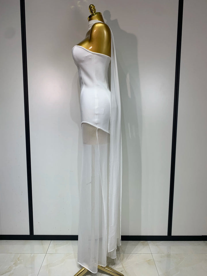 Black Strapless Bandage Gown Sculpting Silhouette