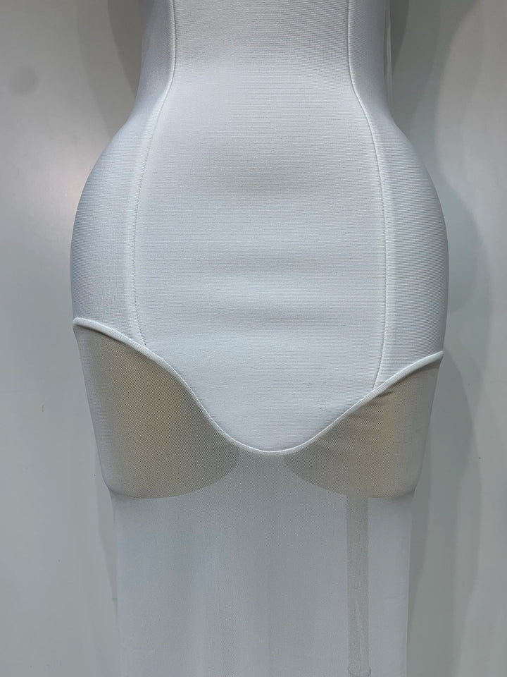 Black Strapless Bandage Gown Sculpting Silhouette