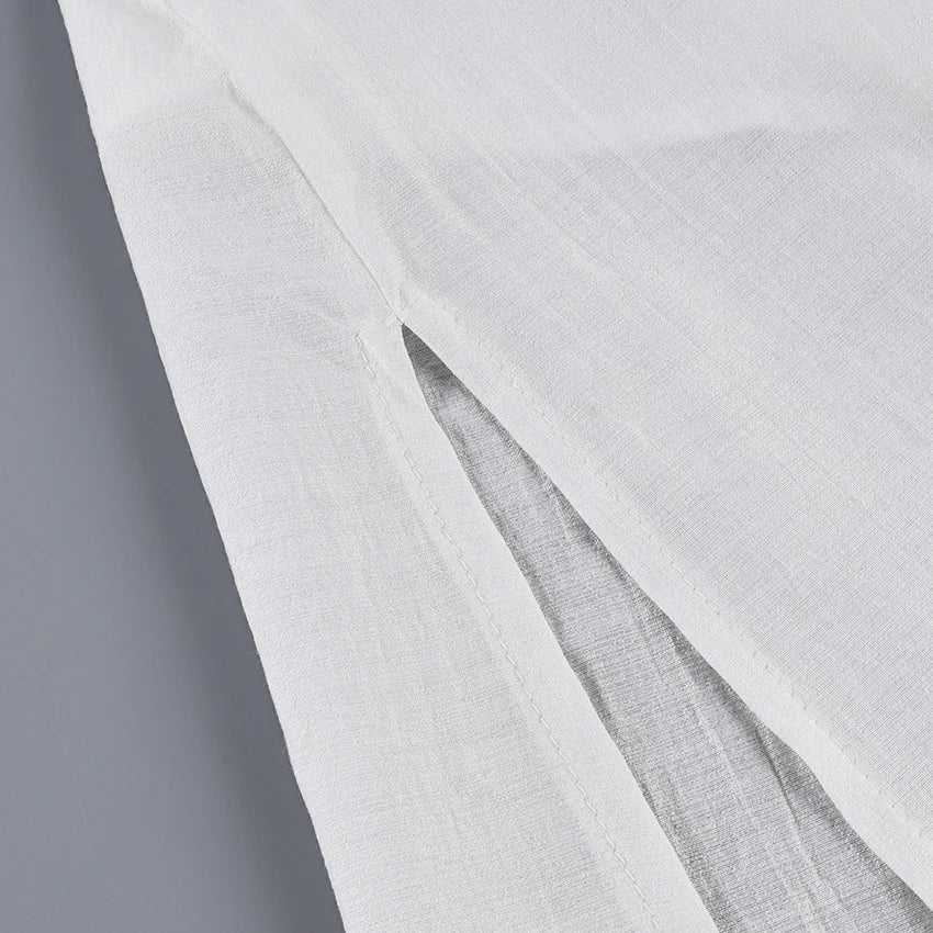 HiLoc Signature White Soft V Neck Midi Nightgown