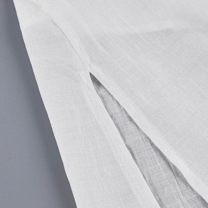 HiLoc Signature White Soft V Neck Midi Nightgown