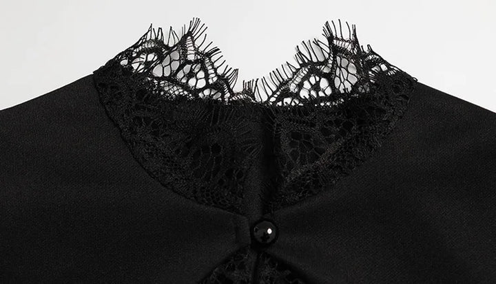 Sculptural Black Lace Sheath Dress Elevates Your