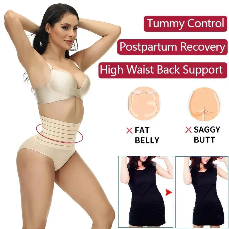 High Waisted Tummy Control Thong Slimming Body Shapewear