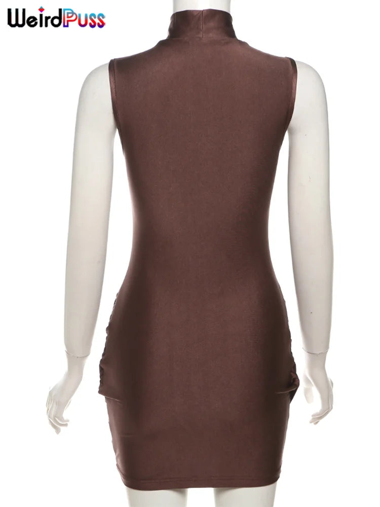 Elegant Ruffled Mini Dress For Evening Events