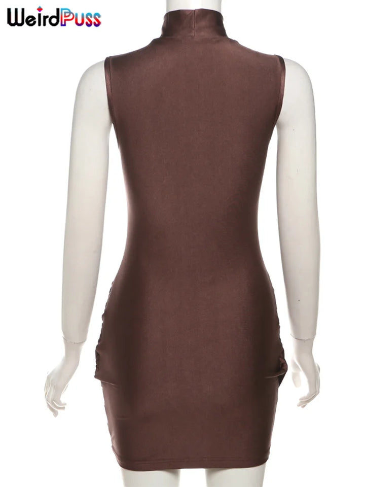Elegant Ruffled Mini Dress For Evening Events