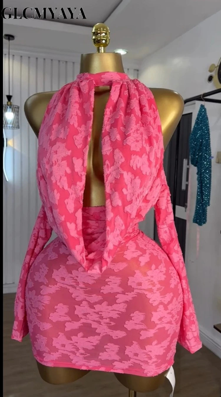 Signature Floral Knit Bodycon Mini Dress