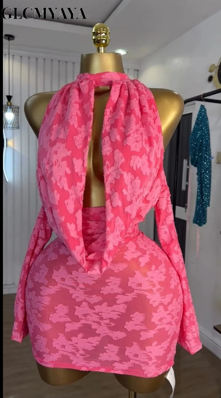 Signature Floral Knit Bodycon Mini Dress