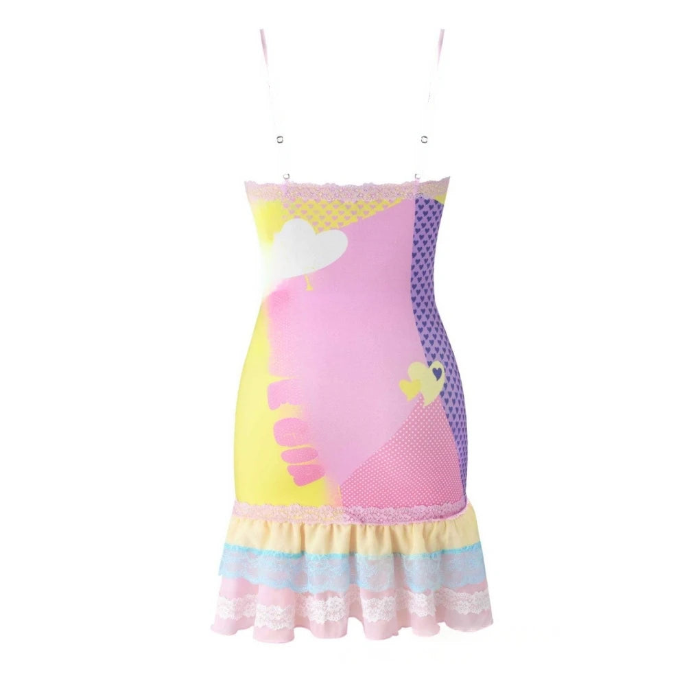 Chic Y2K V Neck Sleeveless Bodycon Mini Dress