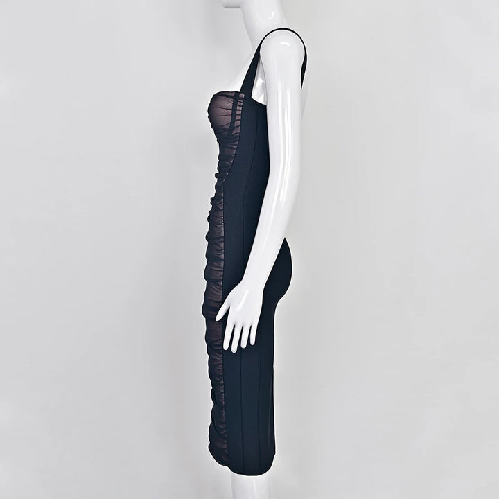 Beaukey Vintage Lace Bandage Dress Elegant