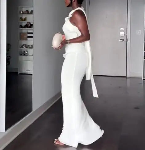 Elegant Women Backless Summer Sleeveless SlimFit Long Dress