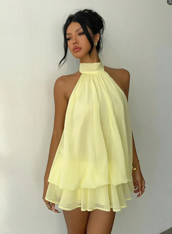 Elegant Backless Knitted Mini Dress For You