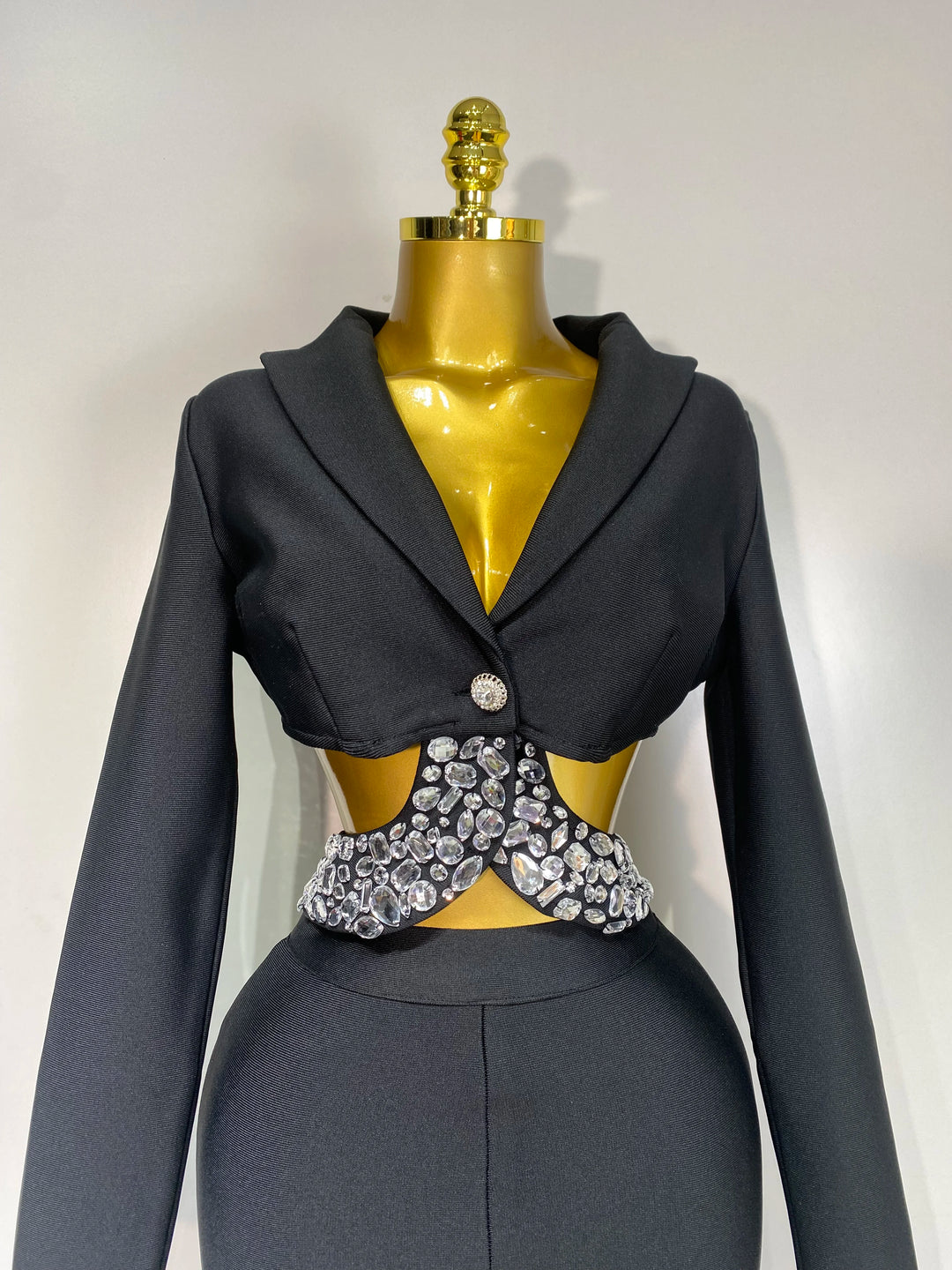 Kormanly Women Diamond Beaded Knit Bodycon Set