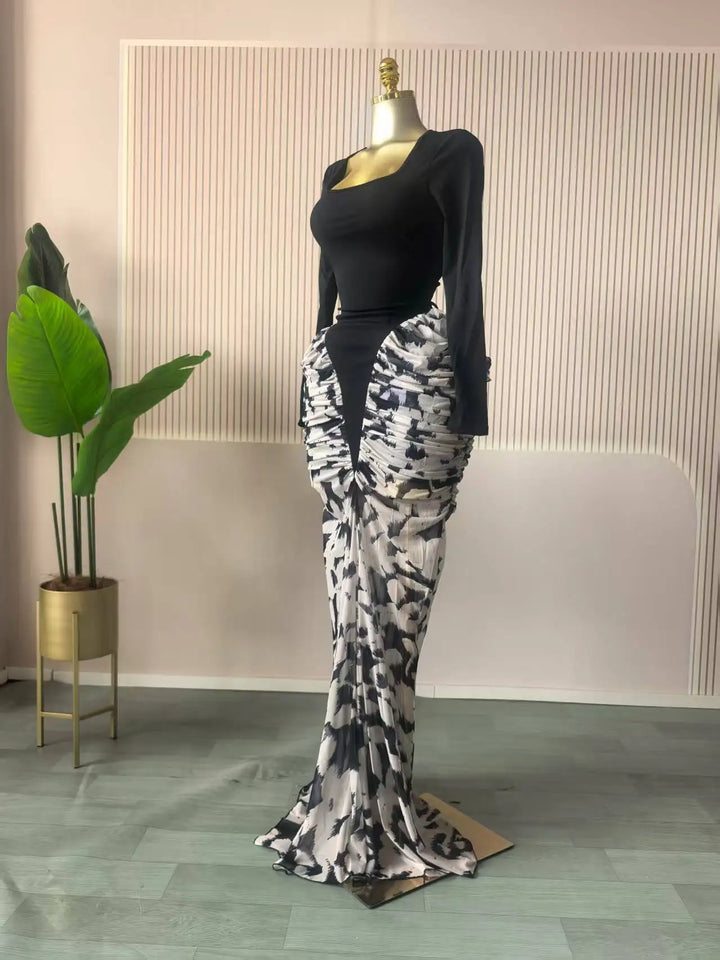 Women Signature Printed Long Dress Polyester