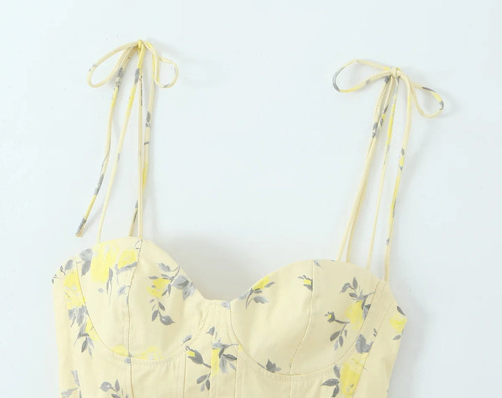 Luxury Floral Backless Corset Top For Evening