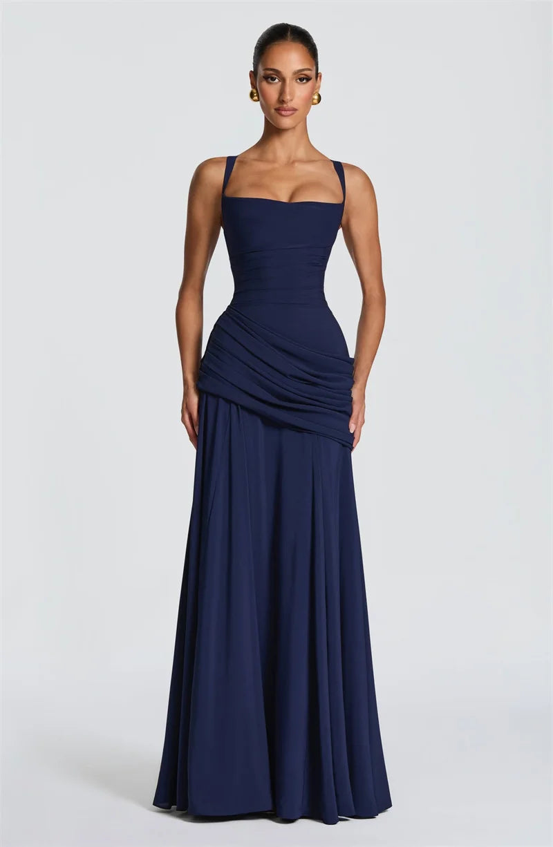 Elegant Off Shoulder Backless Maxi Dress