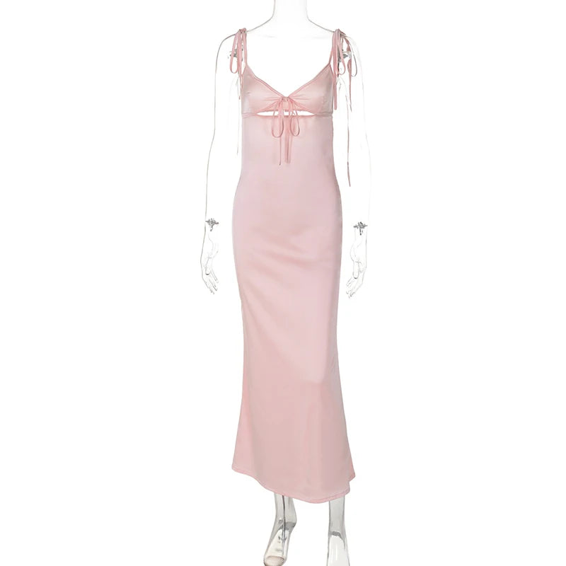 Flattering V-Neck Spaghetti Strap Beach Dress