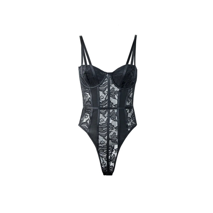 Sexy Lace Bodysuit For Women Slim Bodycon Top