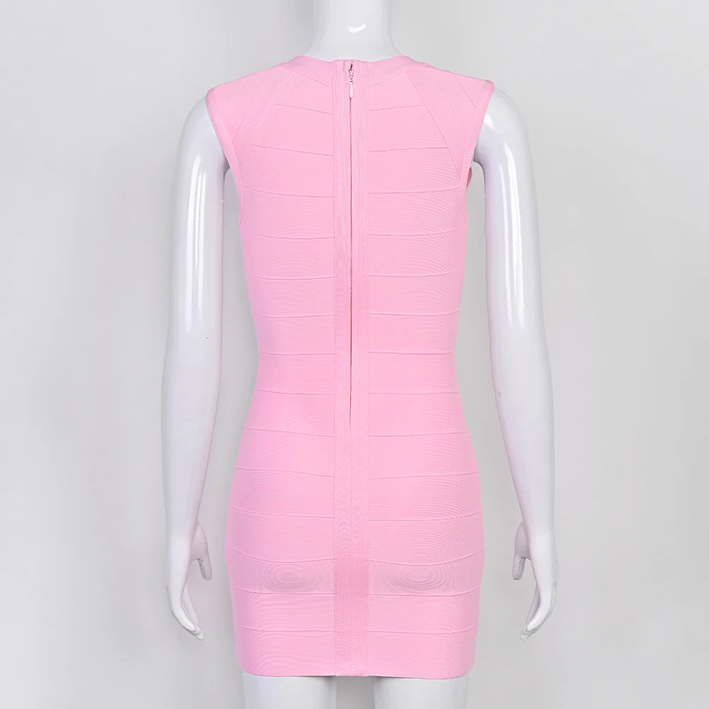 Luxury Signature Knit Plunge Dress For Elegant