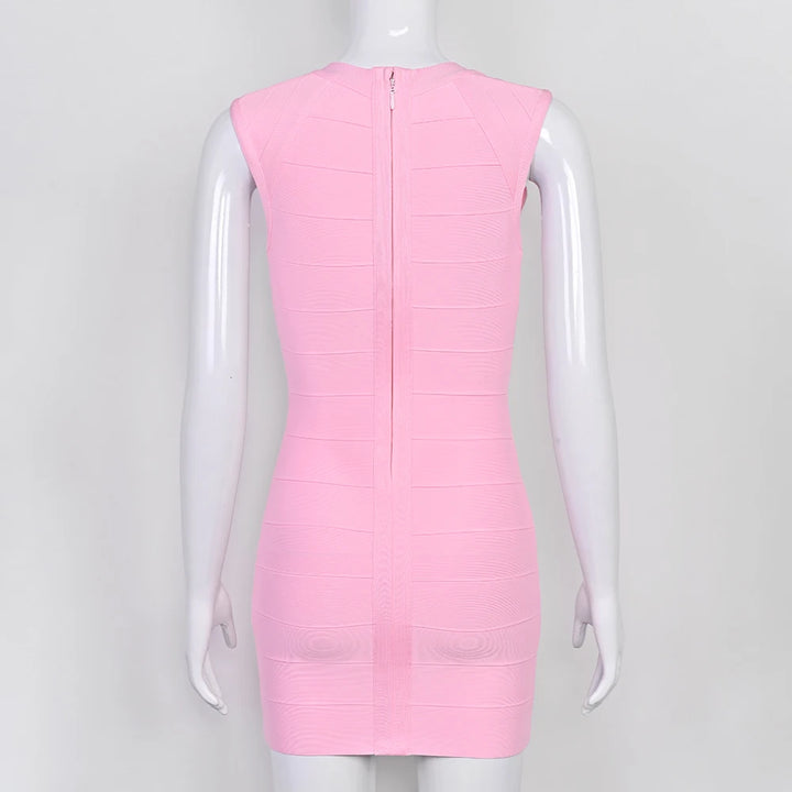 Luxury Signature Knit Plunge Dress For Elegant
