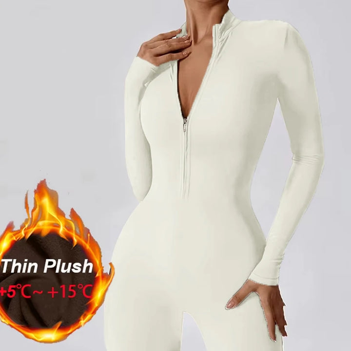 Warm Thin Fleece Jumpsuits Women&