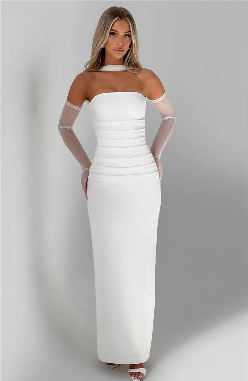 Mozision Premium Off Shoulder Backless Maxi