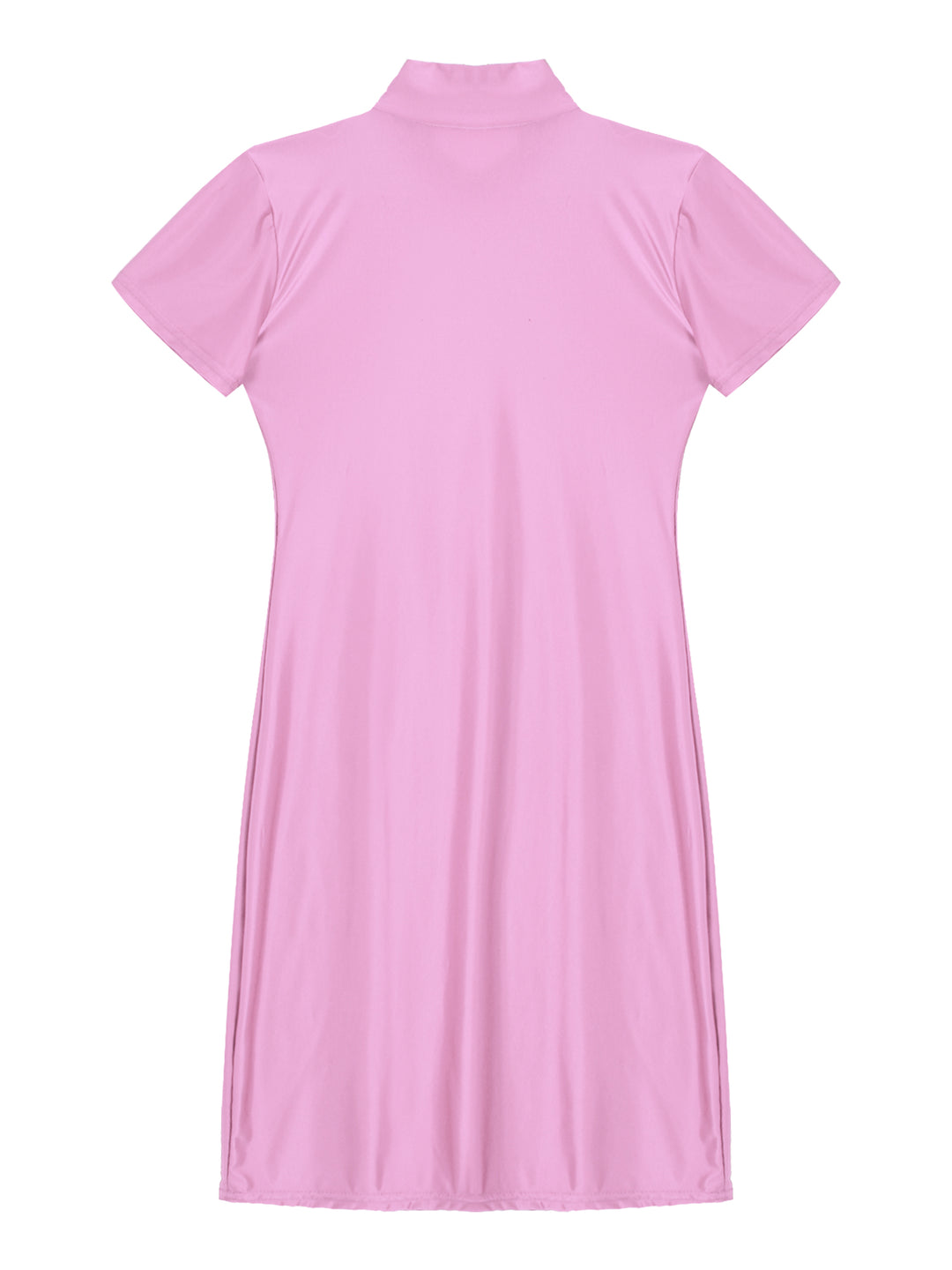 Signature Glossy Mock Neck Mini Dress For Tropical