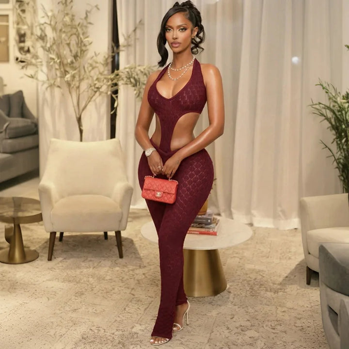 Signature Lace Jumpsuit With Exclusive Back Design