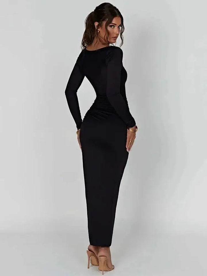 Mozision Elegant Long Sleeve Bodycon Maxi Dress Chic