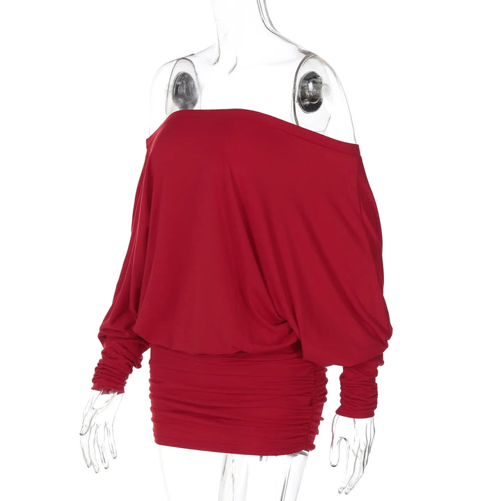 Chic Off Shoulder Sheer Mini Dress For Elegant