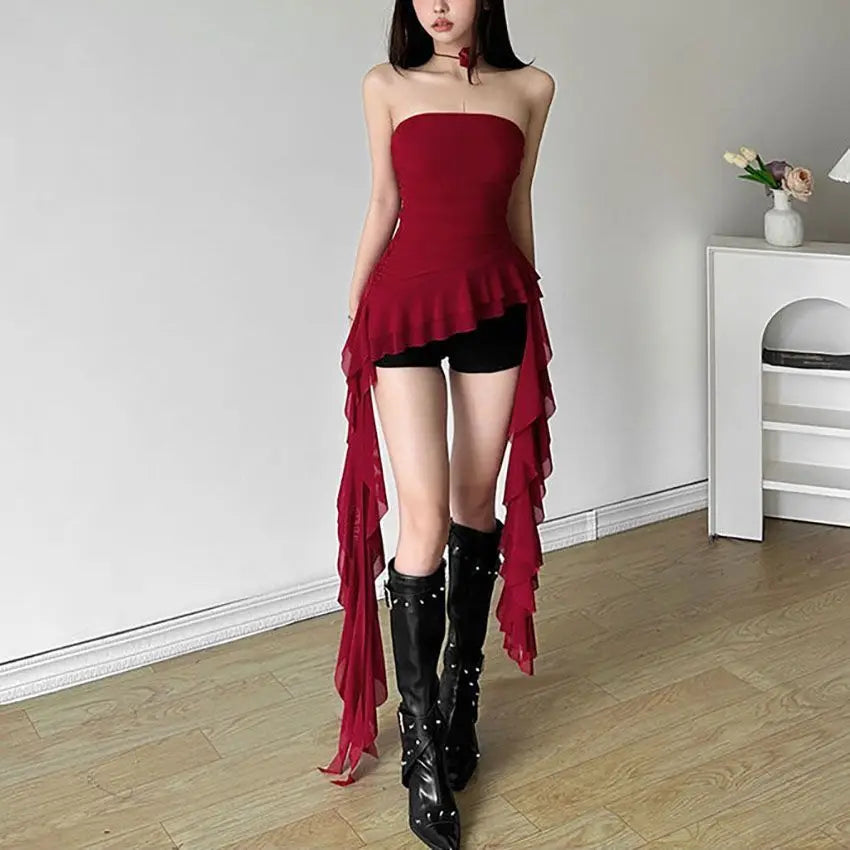 2025 Luxe Off Shoulder Tatting Tank Top
