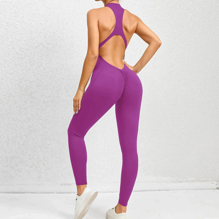 Hollow Backless Bodycon Jumpsuit For Yoga Fitness