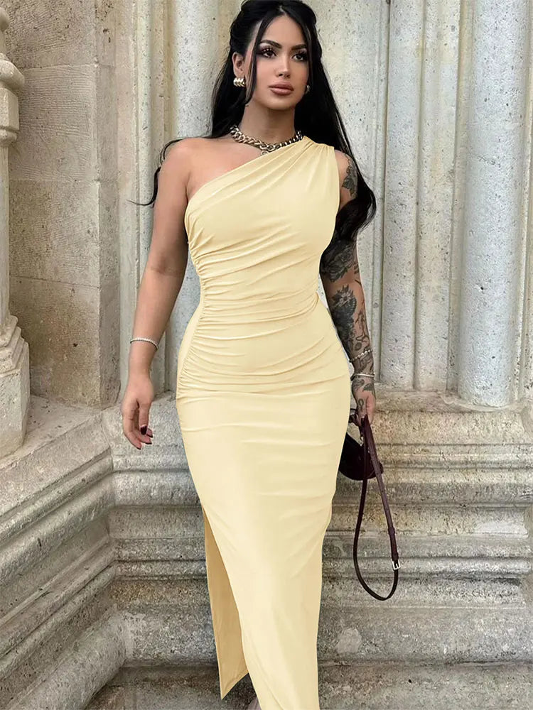 Elegant Black Off Shoulder Maxi Dress