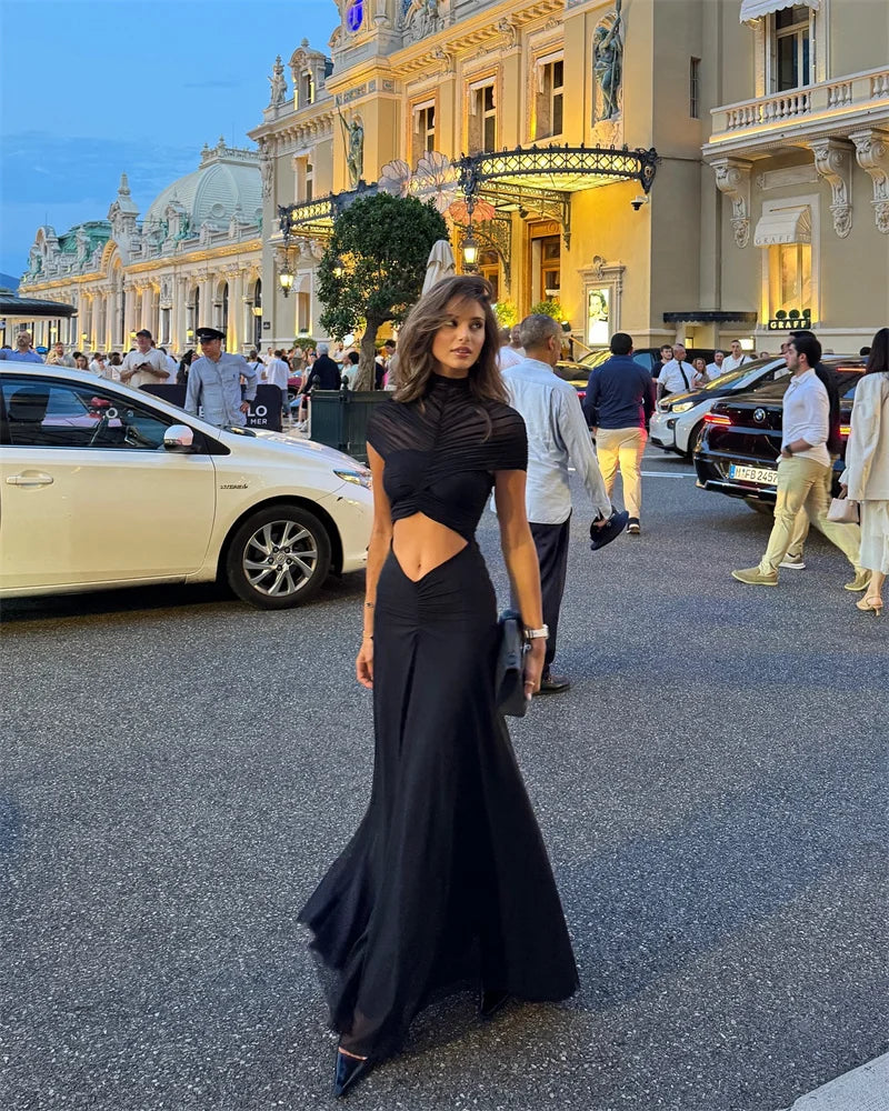 Premium Hollow A-line Evening Dress With Tailored