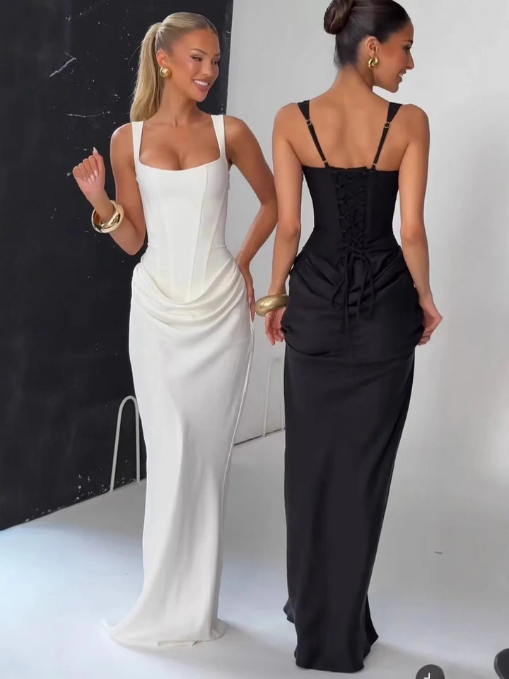 Chnmr Elegant Black Maxi Dress For Women