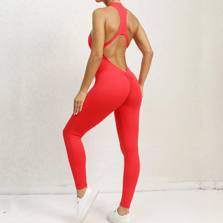 Stylish Sleeveless Hollow Jumpsuit For Gym And