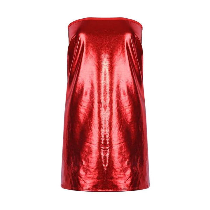 Stunning PU Chest Wrap Dress For Night Out