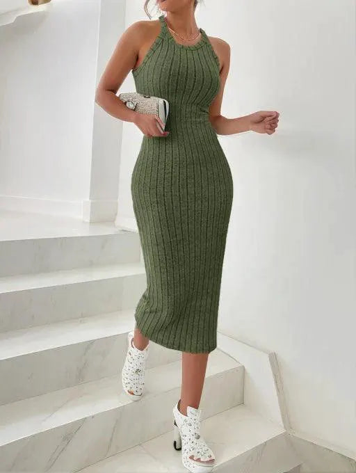 Elegant Bodycon Halter Neck Tank Dress Timeless Chic Comfort
