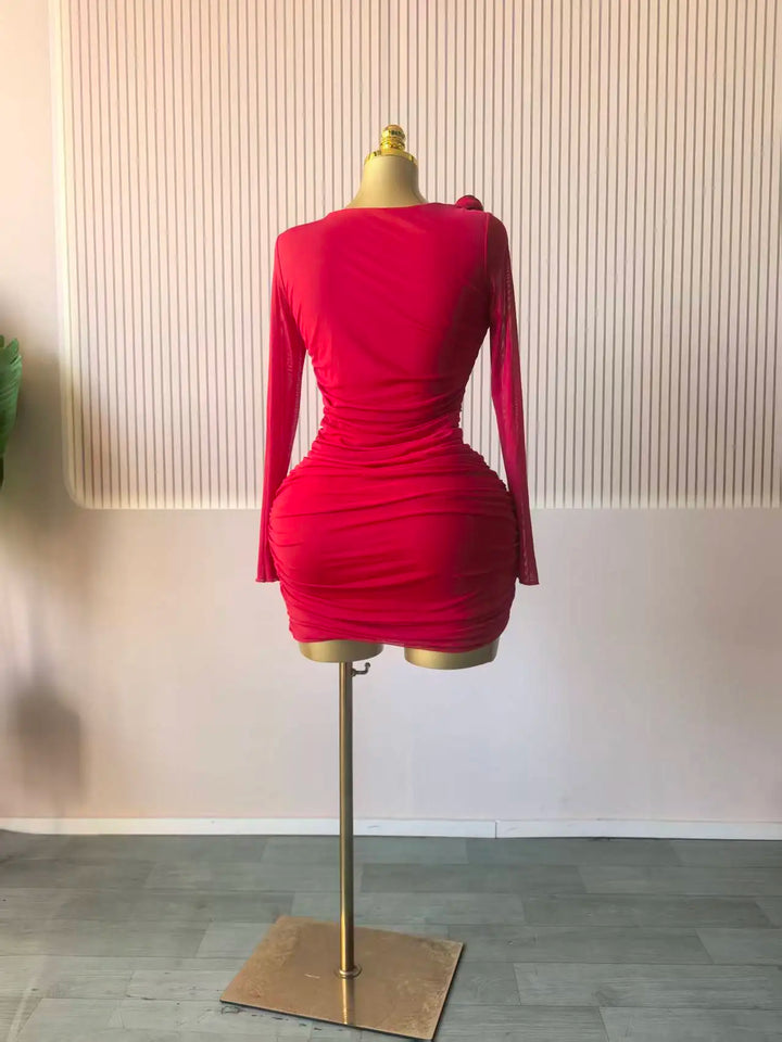 Signature Floral Ruched Midi Dress With Elegant