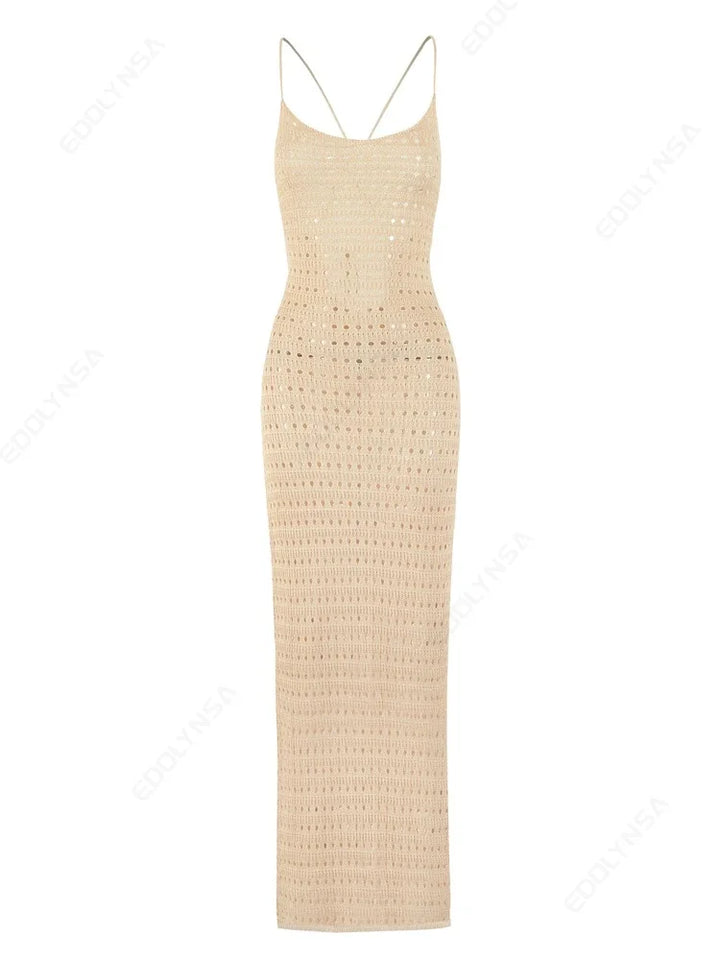 Luxury Edolynsa Knit Resort Maxi Dress With