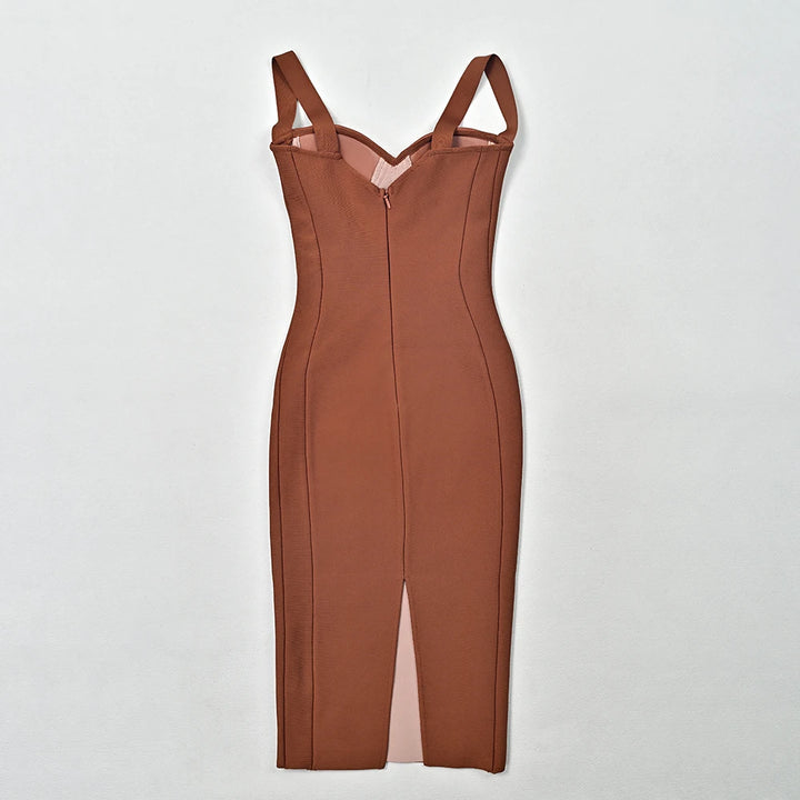 Beaukey Vintage Lace Bandage Dress Elegant