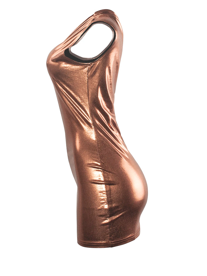 Luxury Metallic One Shoulder Mini Dress