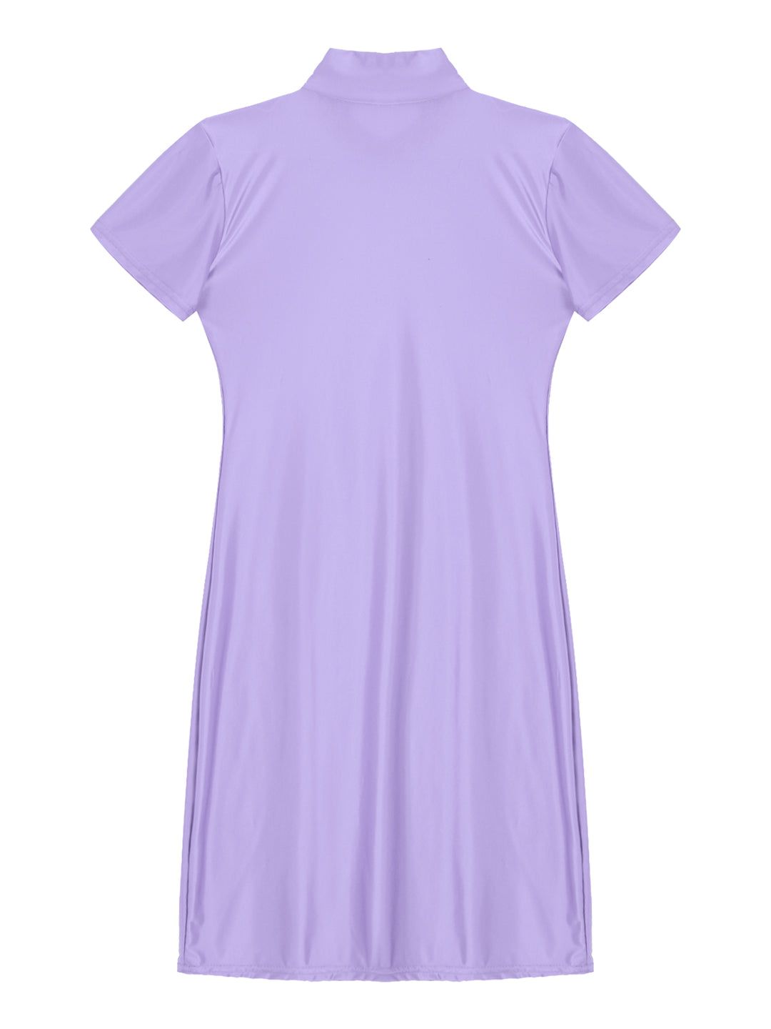 Signature Glossy Mock Neck Mini Dress For Tropical