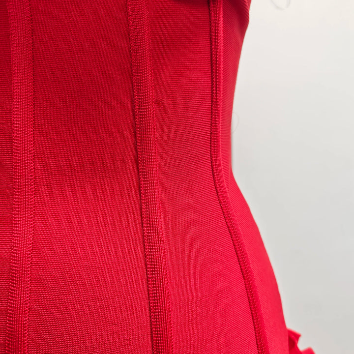 Vj Gochi Signature Red Holiday Cocktail Dress