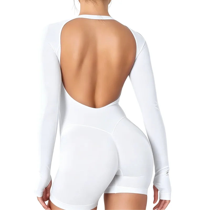 Histello Women Hollow Back Yoga Jumpsuit