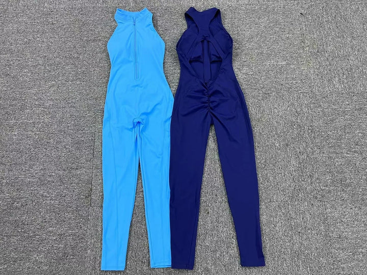 Stylish Sleeveless Hollow Jumpsuit For Gym And